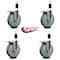 Service Caster 6'' Gray Poly Swivel 1-3/8'' Expanding Stem Caster Set Total Lock Brake, 4PK SCC-EXTTL20S614-PPUB-138-4 - alternate 2